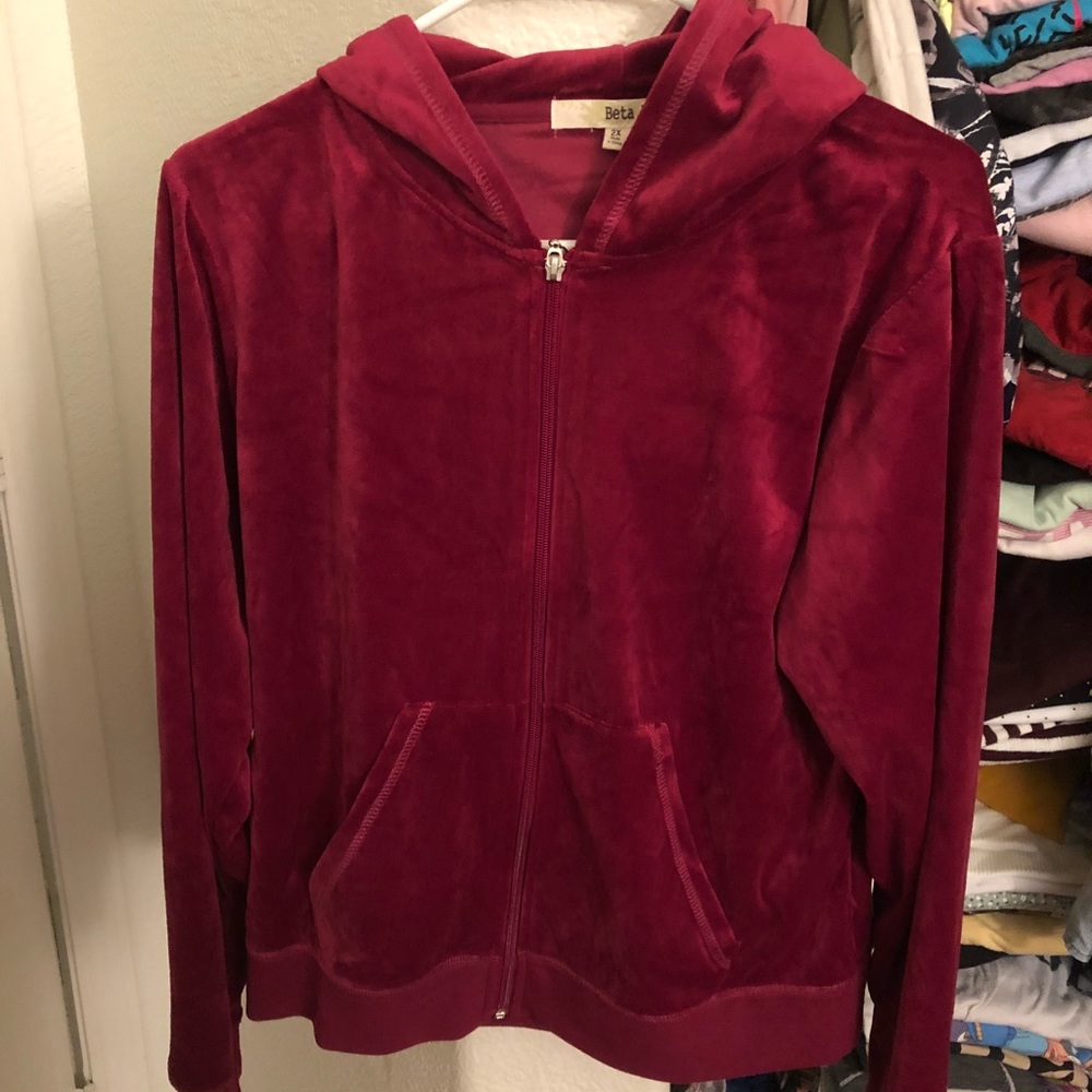 Red / burgundy velvet jacket